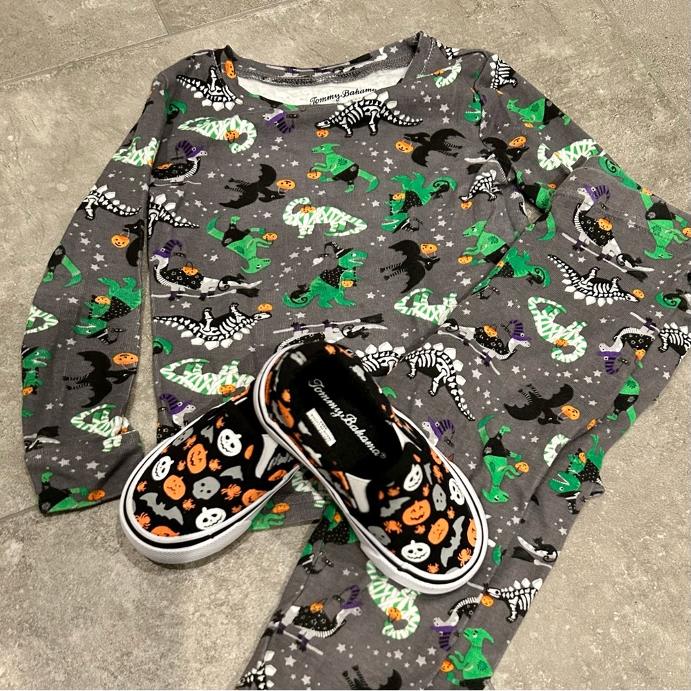 Tommy Bahama Halloween PJs + sneakers